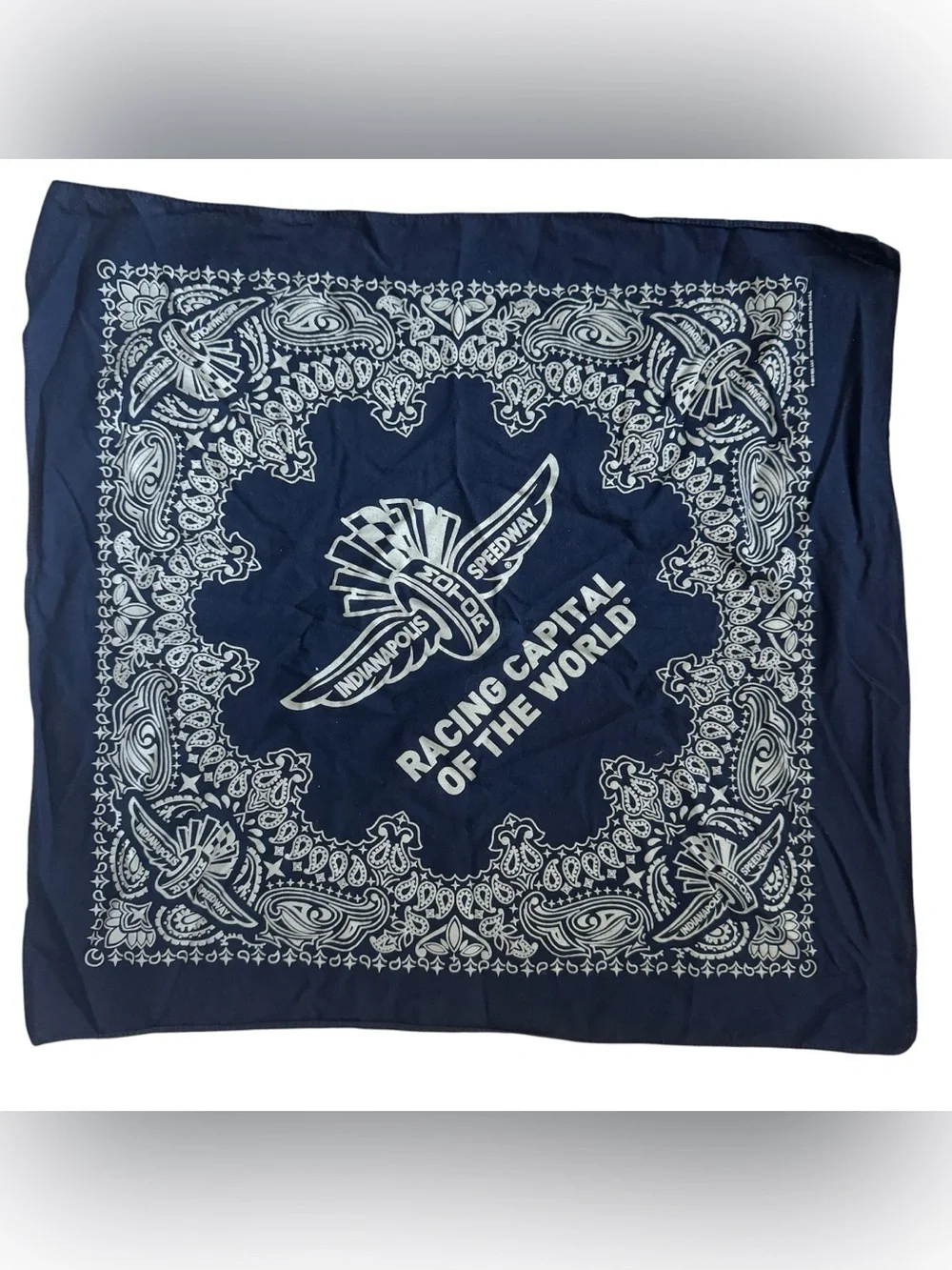 Indianapolis Motor Speedway 'Racing Capital of the World' Navy Cotton Bandana
